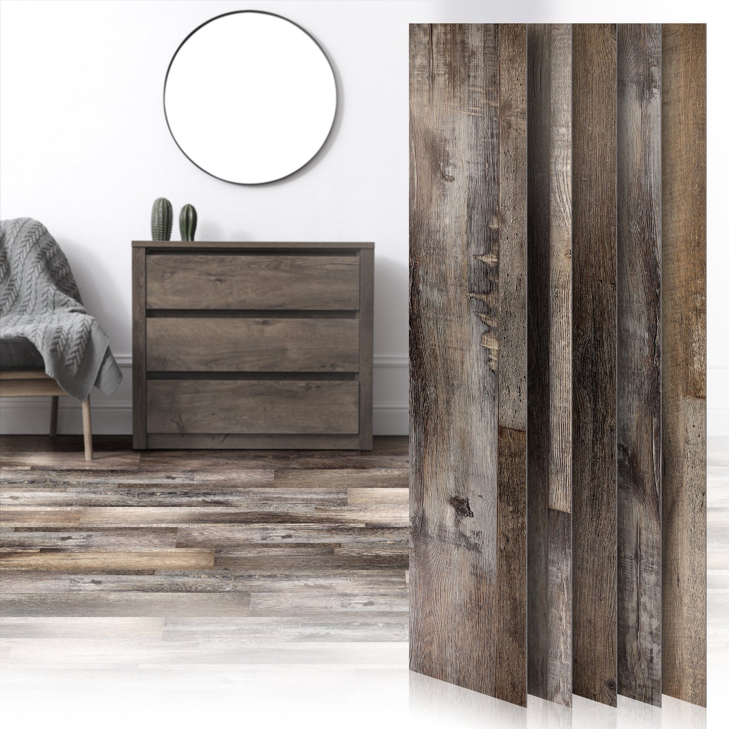 Five Diamond Peel & Stick Floor Planks: Rustic Reserve